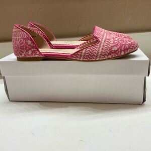 Soft Surroundings Pink Loafers with Intricate Design